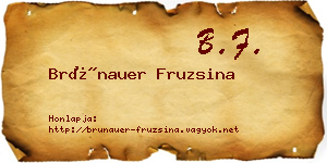 Brünauer Fruzsina névjegykártya